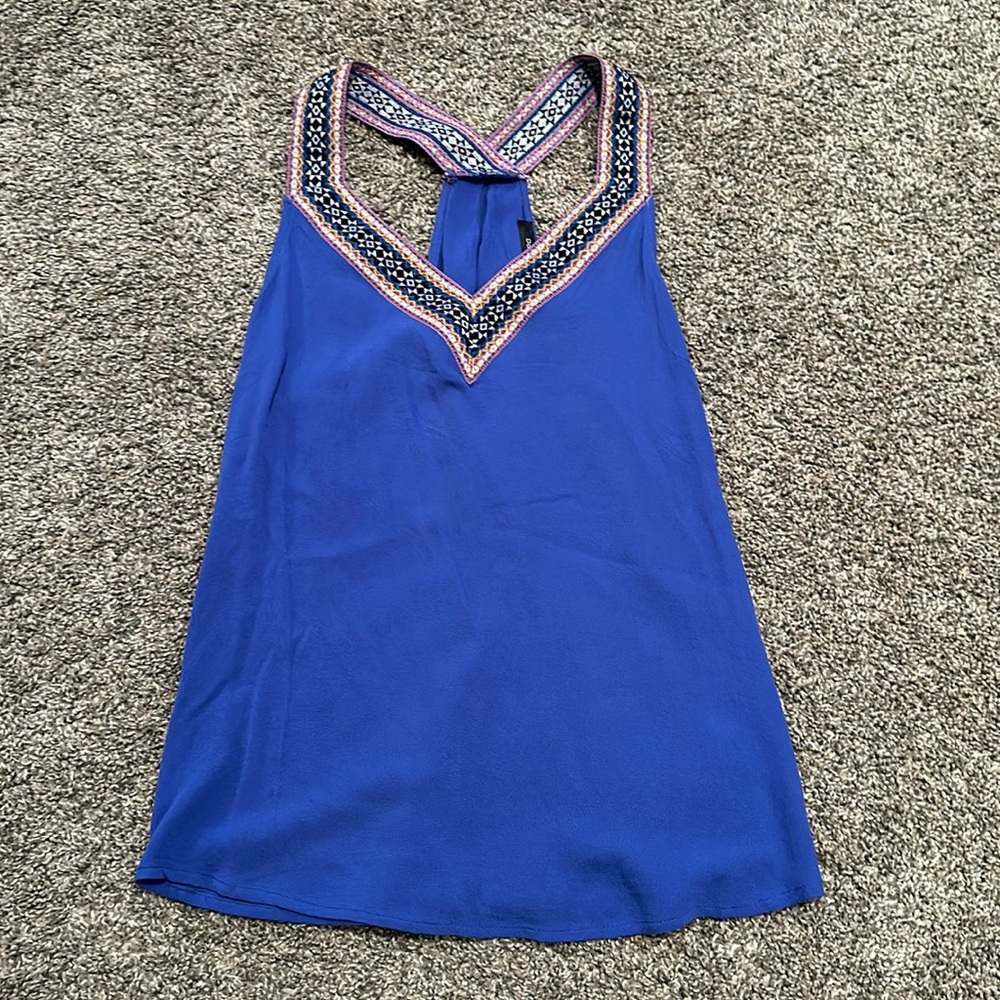 Royal Blue Embroidery Tank Size Small